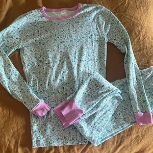 Crewcuts Kids Pajama Set with Floral and Purple Trim